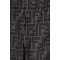 Fendi Gray Polyester Swim Shorts