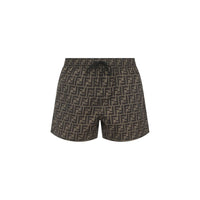 Fendi Brown Polyester Swim Shorts