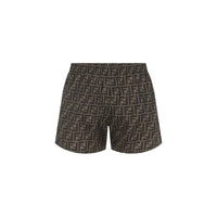 Fendi Brown Polyester Swim Shorts