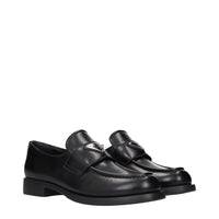 Prada Black Leather Slip-On Loafers