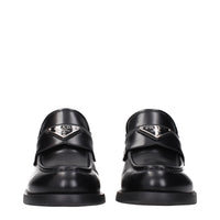Prada Black Leather Slip-On Loafers
