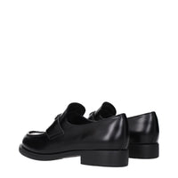 Prada Black Leather Slip-On Loafers
