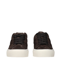 Moncler Brown Leather Low Top Sneakers