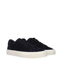 Moncler Blue Leather Low Top Sneakers