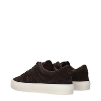 Moncler Brown Leather Low Top Sneakers