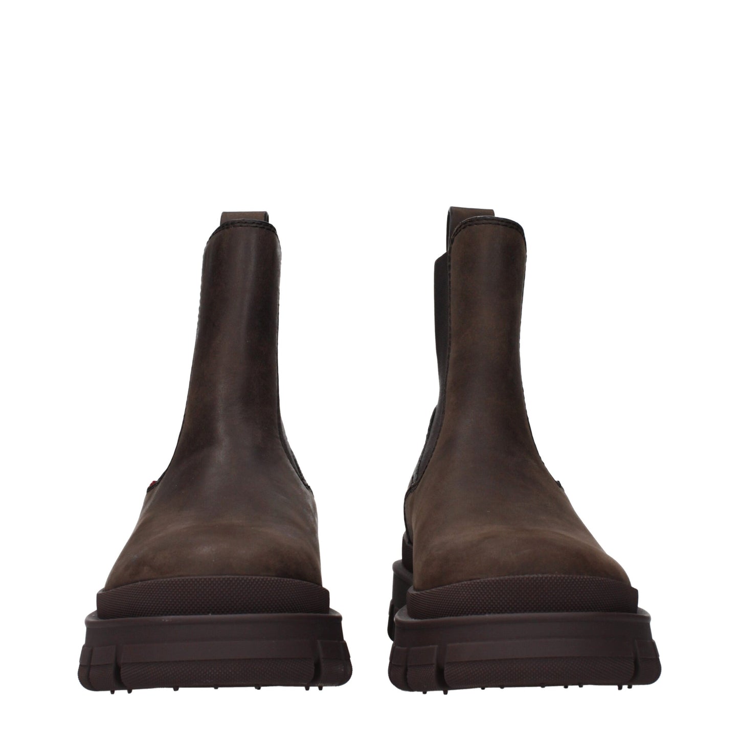 Moncler Brown Leather Ankle Boots