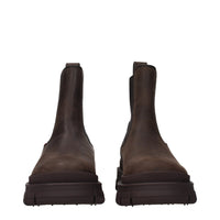 Moncler Brown Leather Ankle Boots
