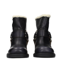 Miu Miu Black Leather Ankle Boots