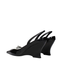 Givenchy Black Leather Wedge Sandals