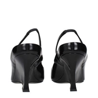 Givenchy Black Leather Wedge Sandals
