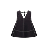 Ganni Black Elastane Top