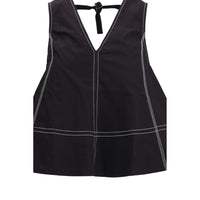 Ganni Black Elastane Top