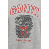 Ganni Gray Cotton Sweatshirt
