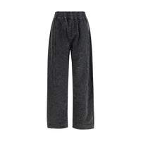 Ganni Black Cotton Casual Pants