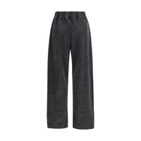 Ganni Black Cotton Casual Pants