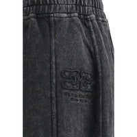 Ganni Black Cotton Casual Pants