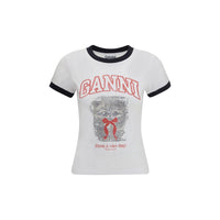 Ganni White Cotton T-Shirt