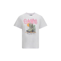 Ganni White Cotton T-Shirt