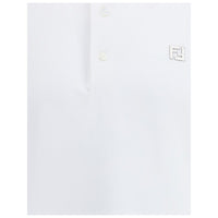Fendi White Cotton Polo Shirt