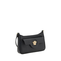 Versace Black Calf Leather Bos Taurus Shoulder Bag