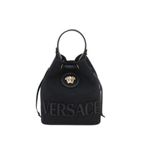 Versace Black Fabric Backet Bag