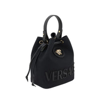 Versace Black Fabric Backet Bag