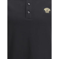 Versace Black Cotton Polo Shirt