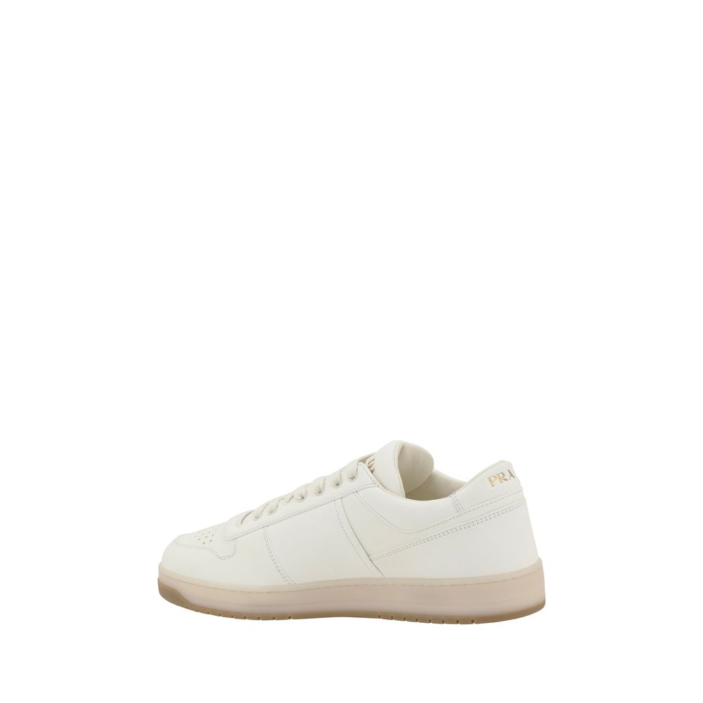 Prada White Calf Leather Bos Taurus Low Top Sneakers