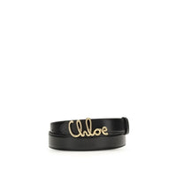 Chloé Black Calf Leather Bos Taurus Regular Belt