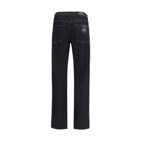 7FOR Blue Cotton Straight-Leg Jeans