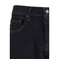 7FOR Blue Cotton Straight-Leg Jeans