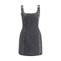Marine Serre Gray Cotton Casual Dress