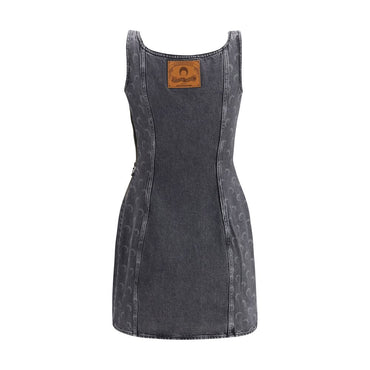 Marine Serre Gray Cotton Casual Dress