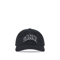 Ganni Black Cotton Cap (Baseball Hat)