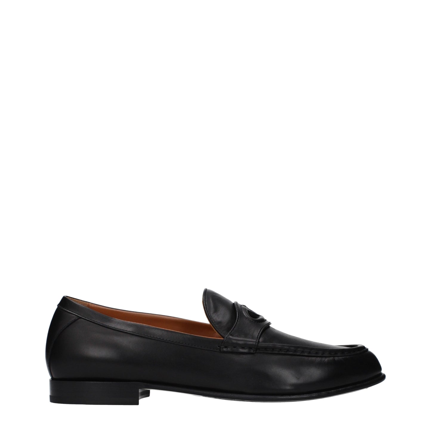 Valentino Garavani Black Leather Slip-On Loafers