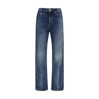 Khaite Blue Cotton High-Waisted Jean