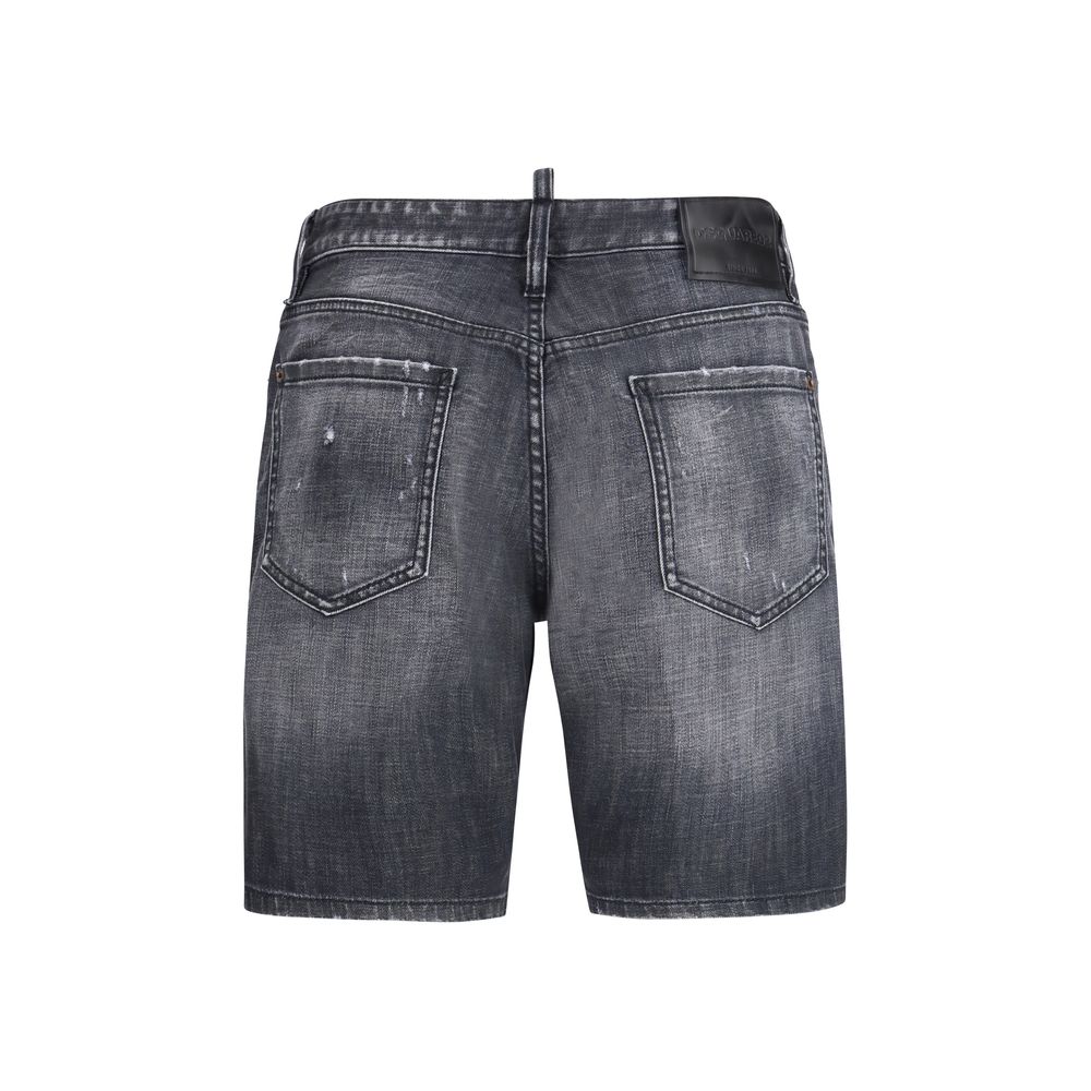 Dsquared² Black Cotton Bermuda Shorts
