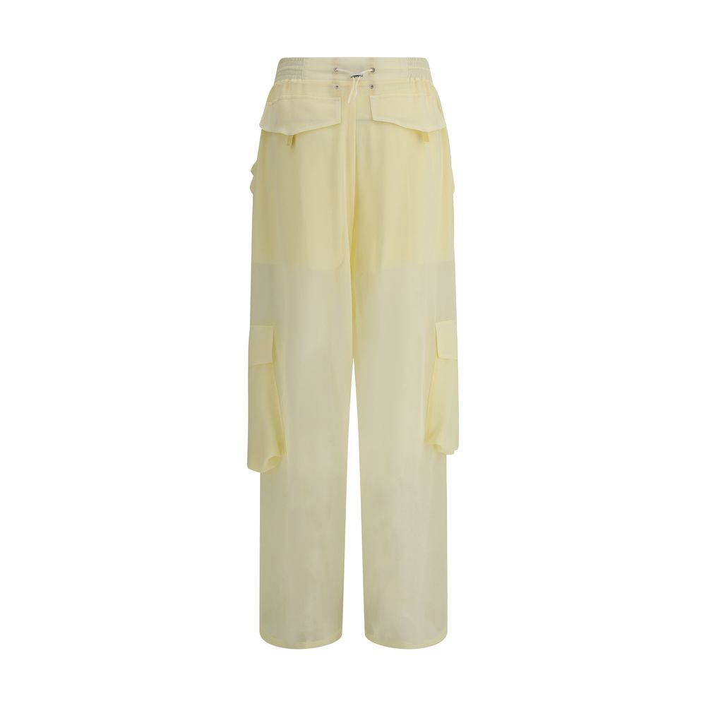 PINKO Yellow Polyester Cargo Pants