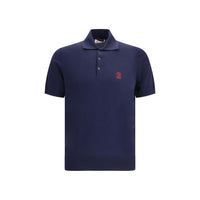 Brunello Cucinelli Blue Cotton Polo Shirt