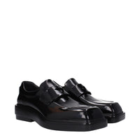 Prada Black Leather Slip-On Loafers