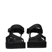 Prada Black Fabric Flat Sandals