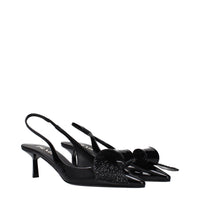 Prada Black Leather Stiletto Heel Sandals