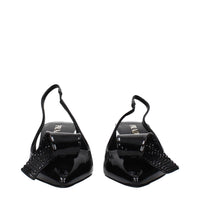 Prada Black Leather Stiletto Heel Sandals