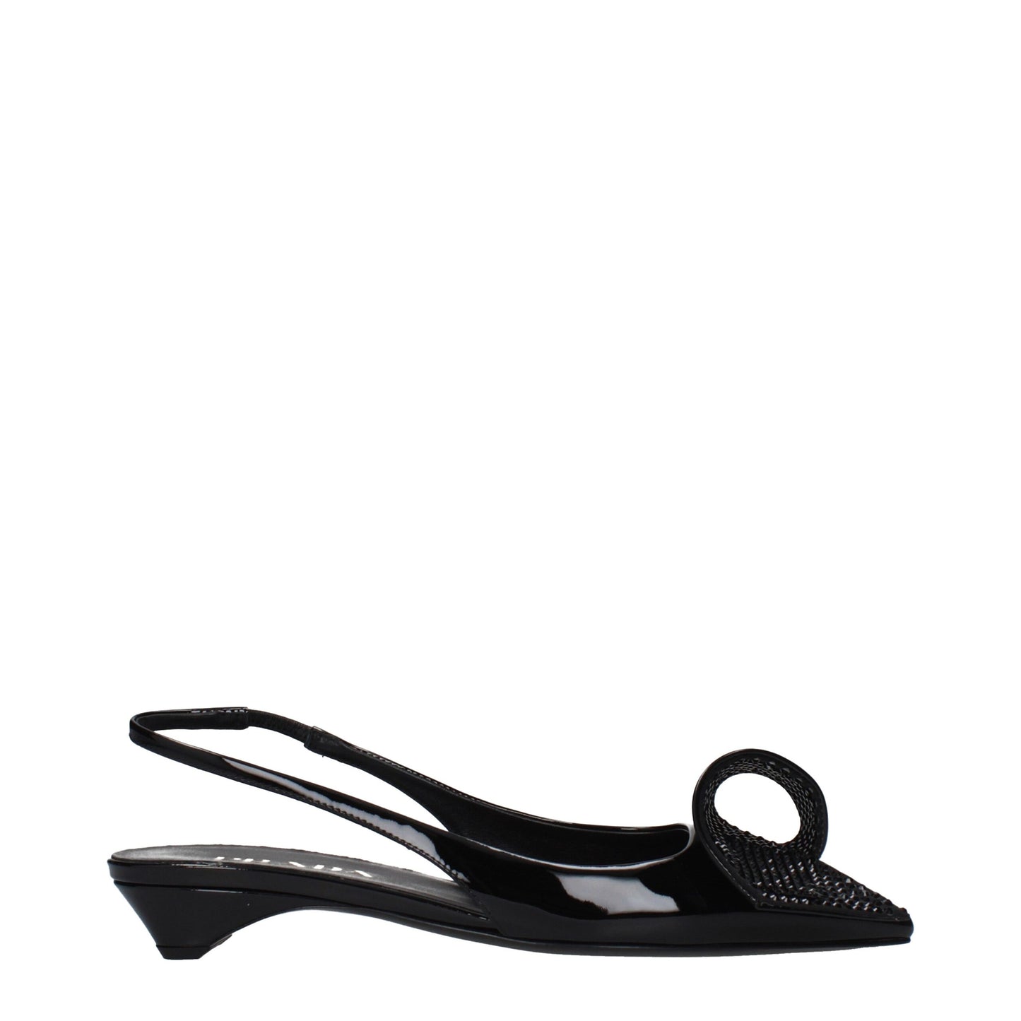 Prada Black Leather Flat Sandals