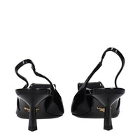 Prada Black Leather Stiletto Heel Sandals