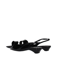 Prada Black Leather Flat Sandals