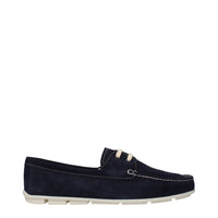 Prada Blue Leather Slip-On Loafers