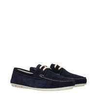 Prada Blue Leather Slip-On Loafers