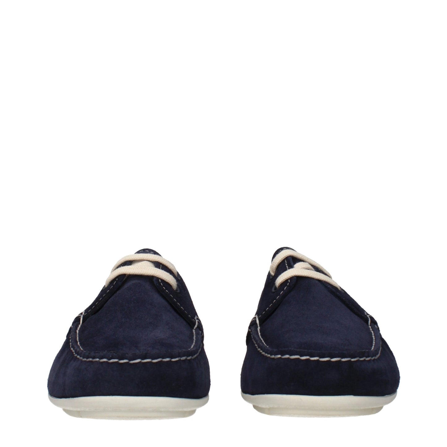 Prada Blue Leather Slip-On Loafers