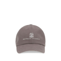 Brunello Cucinelli Brown Cotton Cap (Baseball Hat)